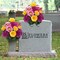 14-Stem Cemetery Flowers for Grave – Silk Peony & Daisy Bouquet, 19.3” Multicolor Artificial Flowers for Headstones, Vases, and Outdoor Memorial Decorations (2 Pcs)
